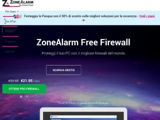 Screenshot sito: ZoneAlarm Free Firewall