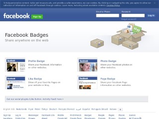 Screenshot sito: Facebook Widgets
