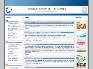 Screenshot sito: Consiglio Nazionale dei Chimici