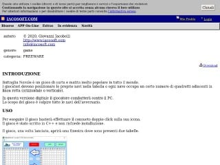 Screenshot sito: Battaglia Navale