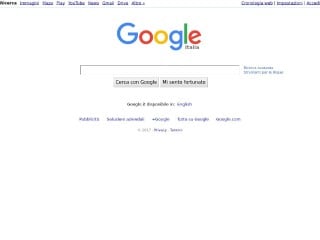 Screenshot sito: Google.it