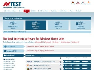 Screenshot sito: AV Test