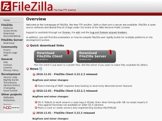 Screenshot sito: Filezilla