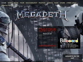 Screenshot sito: Megadeth