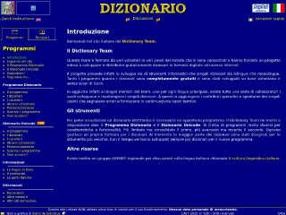 Screenshot sito: Programma Dizionario 