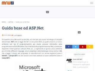 Screenshot sito: Guida ASP.NET
