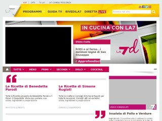 Screenshot sito: In Cucina con La7