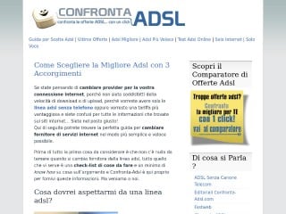 Screenshot sito: Confronta Adsl