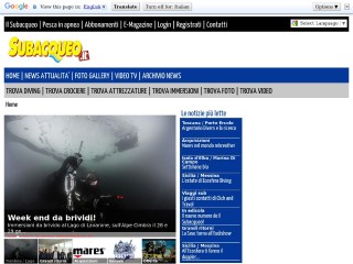 Screenshot sito: Subacqueo Online