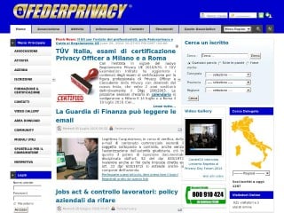 Screenshot sito: Federprivacy