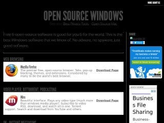 Screenshot sito: Open Source Windows