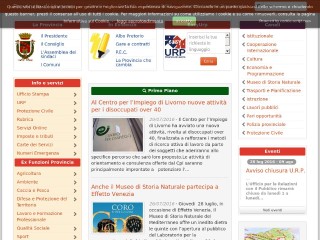 Screenshot sito: Provincia di Livorno