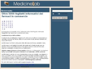 Screenshot sito: Medicinelab