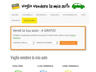 Screenshot sito: Voglio Vendere la Mia Auto