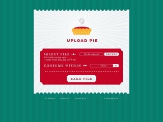 Screenshot sito: Upload Pie