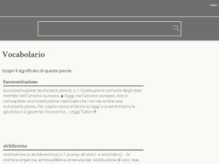 Screenshot sito: Il Vocabolario Treccani