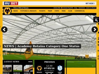 Screenshot sito: Wolverhampton