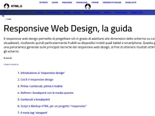 Screenshot sito: Responsive Web Design la guida
