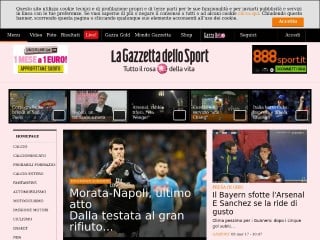 Screenshot sito: La Gazzetta dello Sport