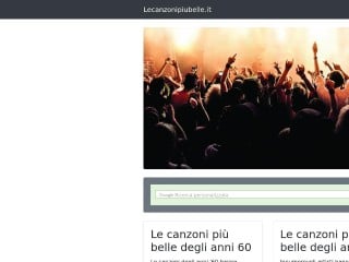 Screenshot sito: Le canzoni più belle
