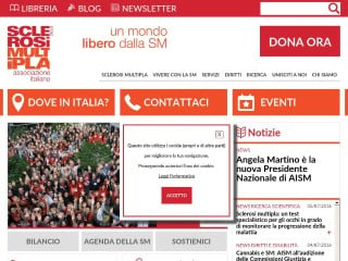 Screenshot sito: Associazione Italiana Sclerosi Multipla