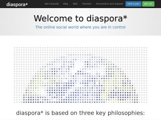 Screenshot sito: Diaspora