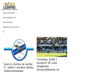 Screenshot sito: Legapro.it