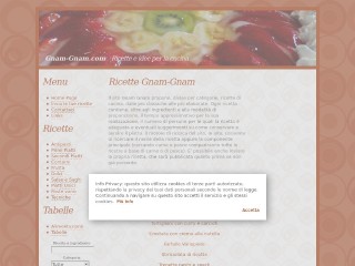 Screenshot sito: Gnam Gnam