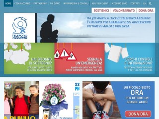 Screenshot sito: Telefono Azzurro