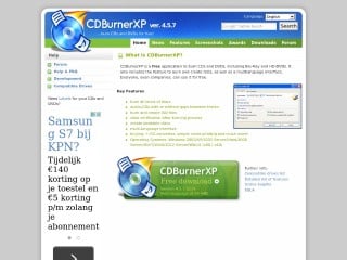 Screenshot sito: CD burner XP