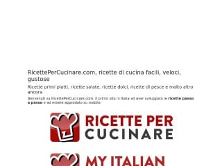 Screenshot sito: Ricette per Cucinare