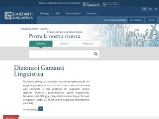 Screenshot sito: Garzanti linguistica