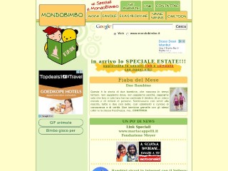 Screenshot sito: Mondo Bimbo
