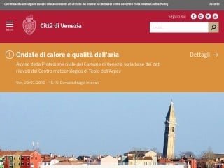 Screenshot sito: Città di Venezia