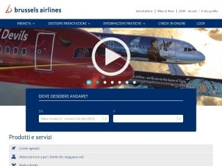 Screenshot sito: Brussels Airlines