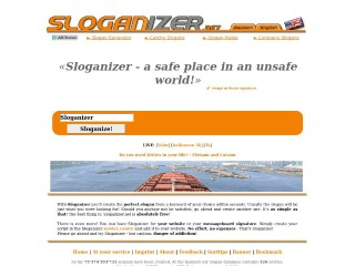 Screenshot sito: Sloganizer.net