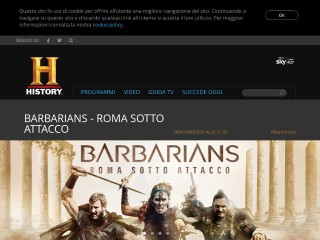 Screenshot sito: The History Channel