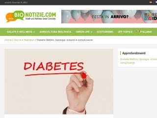 Screenshot sito: Giornata Mondiale del Diabete