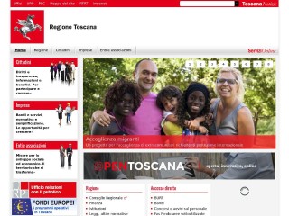 Screenshot sito: Regione Toscana