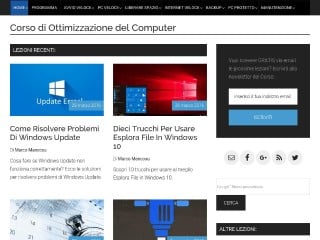 Screenshot sito: Corso Ottimizzazione PC