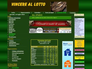 Screenshot sito: Vincere al lotto