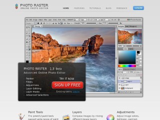 Screenshot sito: PhotoRaster