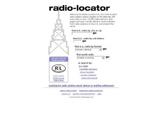 Screenshot sito: Radio-locator.com