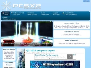Screenshot sito: Pcsx2