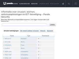 Screenshot sito: Panda Virus Encyclopedia