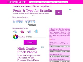 Screenshot sito: GlitterMaker