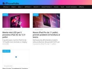 Screenshot sito: IPad Italia