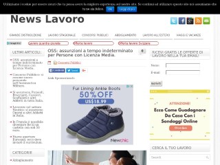 Screenshot sito: News Lavoro