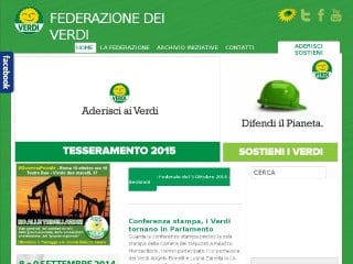 Screenshot sito: Federazione dei Verdi