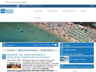 Screenshot sito: Sindacato Balneari